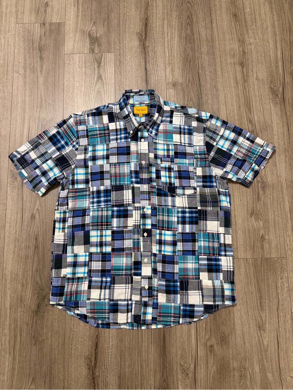 Castaway Men's Short-Sleeve Plaid Button-Down Shirt - Blue Multi